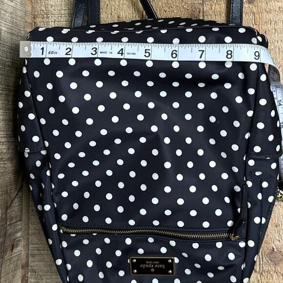 Kate Spade Hilo Blake Avenue Nylon Mini Backpack Purse Diamond Dot Black White main image 4